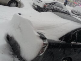 Rear spoiler snowdrift